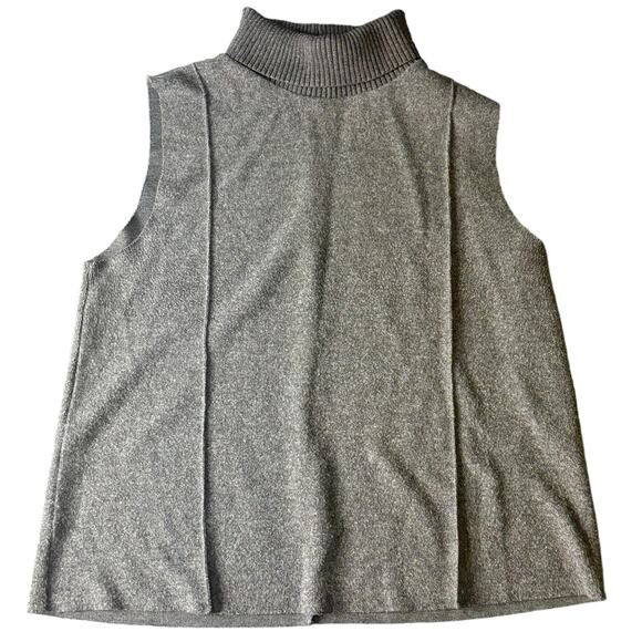 Zara Turtleneck Sleeveless Tank Sweater Raw Edges Womens Large Lagenlook - Picture 1 of 4